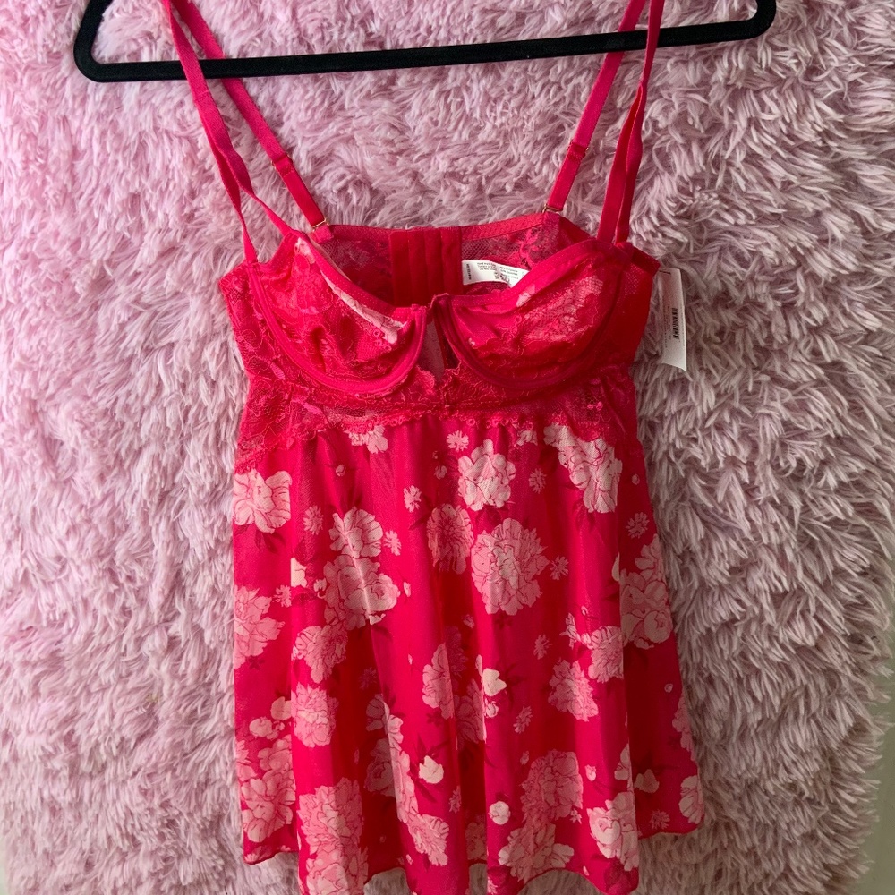 Pink flower lingerie